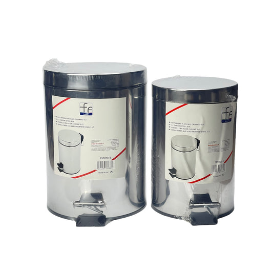 Cestino porta rifiuti Feridras tondo in acciaio inox