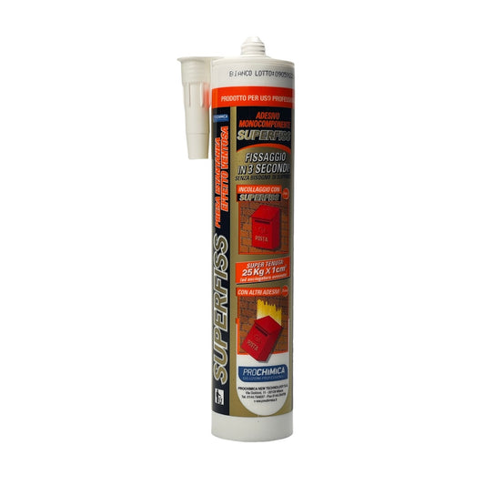 Sigillante fissante adesivo bianco superfiss prochimica cartuccia 290 ml