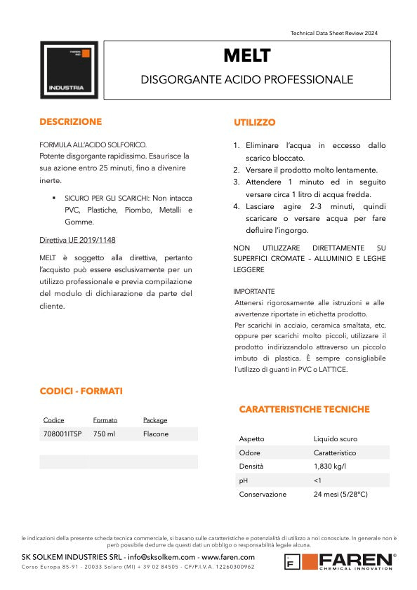 DISGORGANTE LIQUIDO MELT LT.0,750