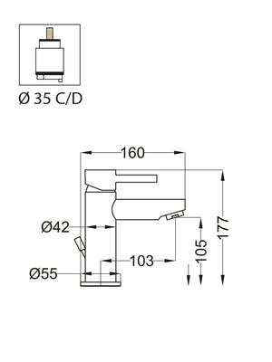 MISCELATORE LAVABO MOD. ROUND