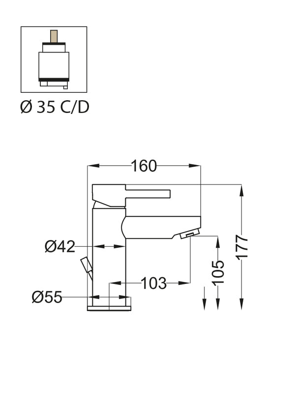 MISCELATORE LAVABO MOD. ROUND