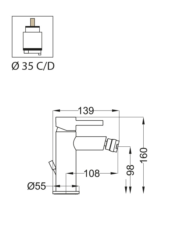 MISCELATORE BIDET MOD. ROUND