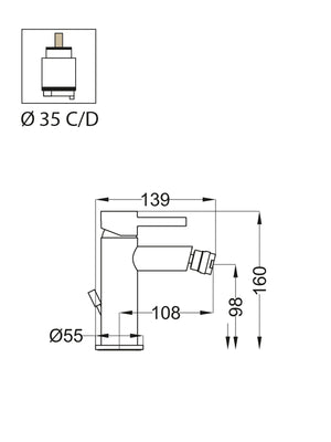 MISCELATORE BIDET MOD. ROUND