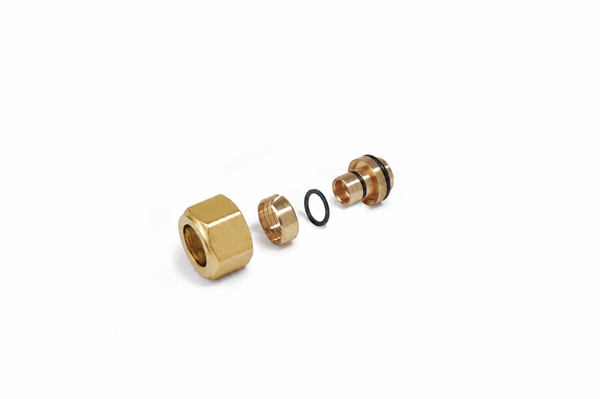 RACCORDO OTTONE GIALLO X COLLETTORI 16 X 2 MM