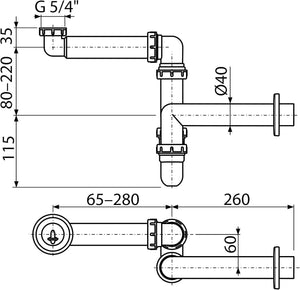 SIFONE SALVASPAZIO SPAZIO BAGNO NT 1 VIA D.32/40 - 1'' / 1'/4
