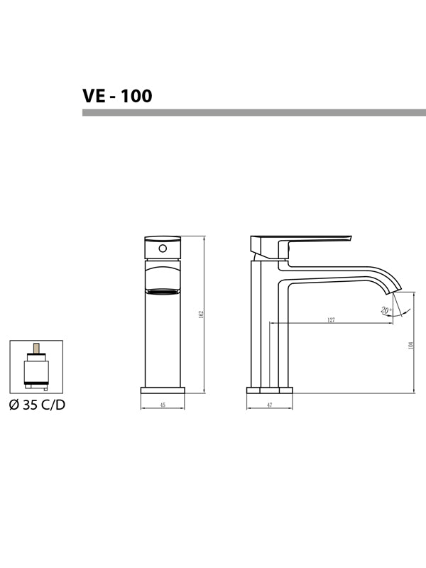 MISCELATORE LAVABO VENERE C/PILETTA CLIC CLAC