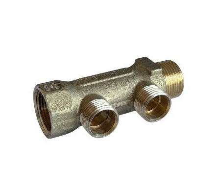 COLLETTORE PER RISCALDAMENTO OTTONE GIALLO 3/4" MF 2 VIE