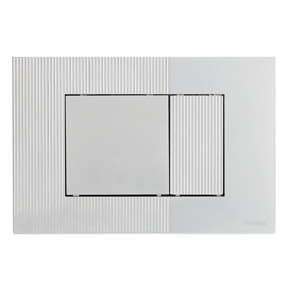 Placca di comando Schwab mod metis cromo lucido per cassette incasso
