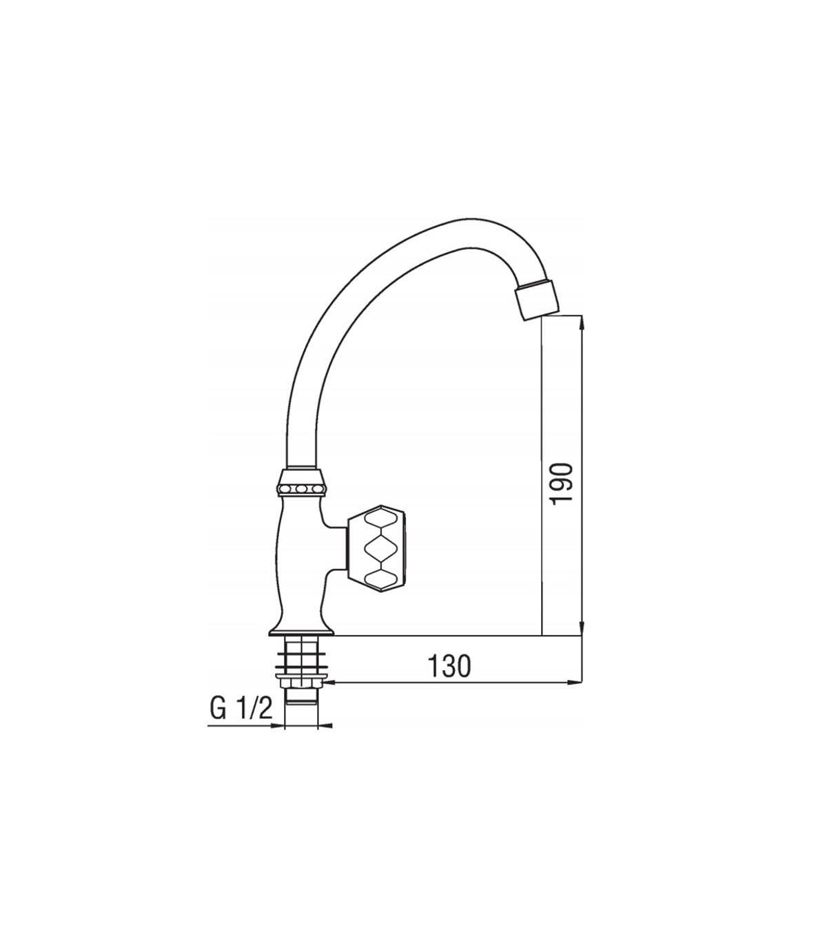 Rubinetto monoforo per lavello solo acqua fredda 1/2"