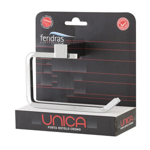 Linea unica-porta carta a muro da bagno cromato con piastrine in acciaio