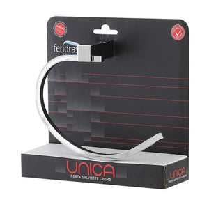 Linea unica-porta salviette sagomato a muro da bagno cromato in acciaio