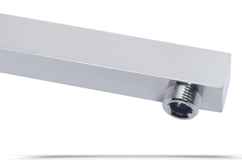 Tecom - Braccio doccia 35cm mod. quadro acciaio inox